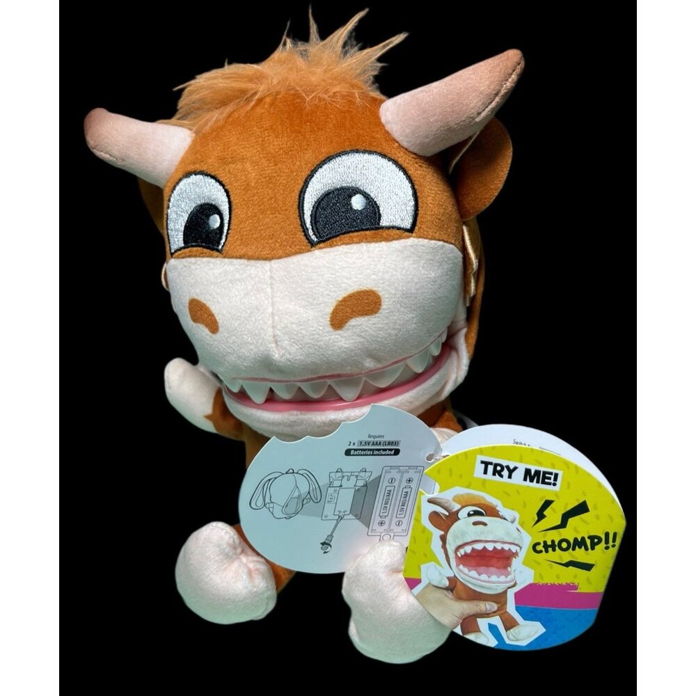 Chatter Chompers Highland Cow 6.5" Interactive Plush With Sound Effects